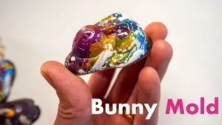 Painting Bunny Mold with colored Cocoa Butter and Brushes