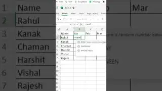#shorts | Interview Question in Advance Excel | RandomArray Formula in Excel | Random Number |