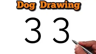 🐕 Amazing Dog Drawing Using 33 Number | Creative Drawing Trick