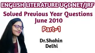 UGC NET solved Previous questions June 2010 by Dr. shahin.   #netenglishquestions
