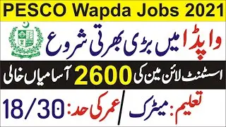 Wapda Jobs 2021 ( 2600+ Post Assistant Lineman ALM ) || Wapda ALM Jobs 2021 || Apply Now