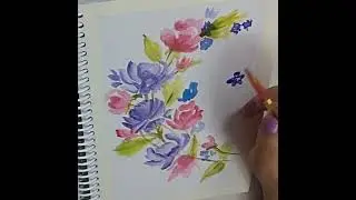 #water colour 🎨#floral design 