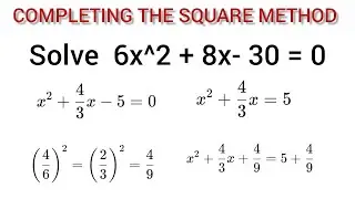 Quadratic Equation by Completing the Square | Step-by-Step Tutorial