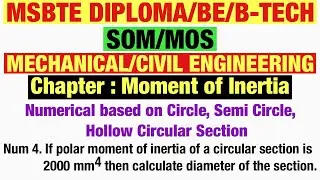 Numerical 04: Circle based | Moment of inertia | SOM/MOS | msbte diploma