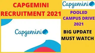 Capgemini Recruitment 2021 | Pooled Campus drive 2021 | Big Update | Must Watch