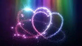 Neon Lights Love Heart Tunnel and Romantic Abstract Glow Particles Moving Wallpaper Background
