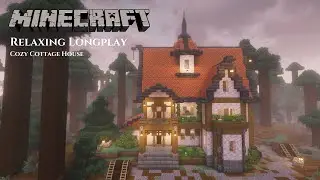 Minecraft Relaxing Longplay - Rainy Old Growth Taiga with Cozy Cottage House (No Commentary)