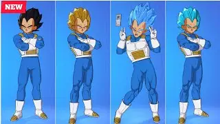 fortnite NEW Vegeta Skin Showcase with icon series Dances & Emotes|Fortnite X Dragon Ball