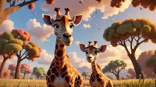 One Baby Giraffe Stretches High | Animal Song for Kids | Nursery Rhymes and Baby Songs