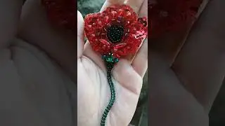 Poppy Flower Brooch