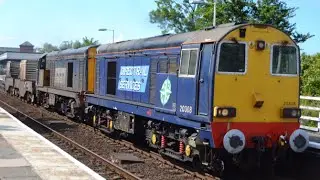 #518: DRS Class 20308 & 20305 pass Llandudno Junction & Colwyn Bay (28/07/2015)