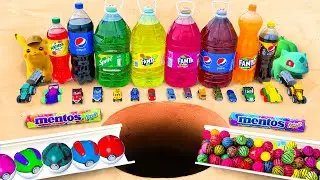 Racing Cars vs Pokemon Marble Run Race ASMR, Haba Slope in Water Slide, Giant Coca Cola vs Mentos