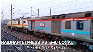 Parallel Race with Rajdhani Express || Sealdah Rajdhani Express vs Kalyani Local || Indian Railways