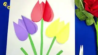 3D Heart Flower Card with flower template ||  Valentines and Mother's day craft idea