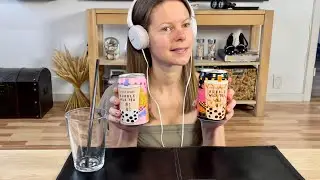 ASMR I DRINKING REAL BUBBLE TEA FOR THE FIRST TIME