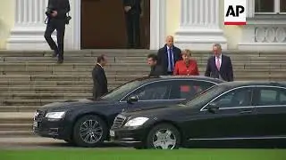 Merkel leaves after talks with German President Steinmeier
