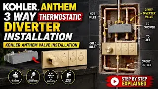 Kohler Anthem 3way  Thermostatic Diverter Installation || Kohler Anthem valve installation