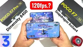 POCO F7 vs POCO X7 Pro 120fps BGMI After HyperOS 3 Update Review 🚀🚀🔥🔥🔥