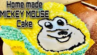 Home Made MICKEY MOUSE Cake 🍰 🎂 🧁 100% Vegetarian 🌱 , Eggless cake ghar pe banana seekhe !!!!!!