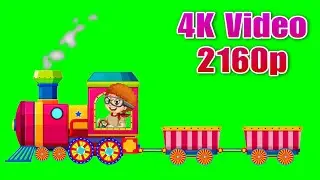Runing Train Cartoon Green Screen video &copy; Copyright Free | Train Green Screen video | Sujay Kumar