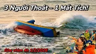 Thảm kịch 1/2/2026: Ghe lưới ghẹ chìm giữa biển La Gi – 3 người thoát nạn, 1 người mãi mãi ra đi!
