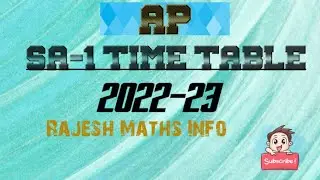 AP SA-1 Exam Time Table 2022-23