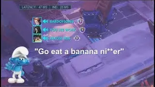 RACIST Smurf Flames Innocent Teammate (Overwatch Competitve Toxicity)