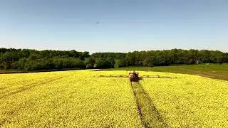 Rob Atkin spraying oilseed rape 10th May 2025