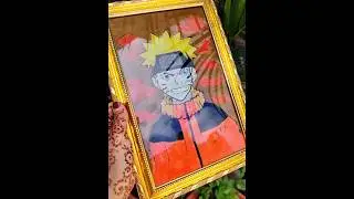 Turning old frame into new potrait 🖼️ #naruto #wastematerialcraft