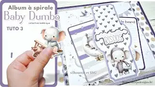 TUTORIAL 3 Large Hidden Spiral Album Baby Dumbo Girl Version #scrap #scrapbook #scrapbooking