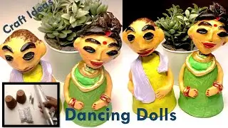 🪆💃 Dancing Clay Dolls | Craft Ideas | Tea Kulhad Doll Making | DIY Shaking-Head Dolls 🎨✨