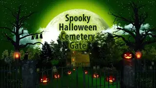 Spooky Halloween Cemetery Gate 🎃 ASMR autumn Ambience 👻 (spooky night sounds)