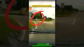 SPEEDING CAR FALLS INTO DRAIN! #shorts #short #youtubeshorts