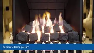 Focal Point Blenheim Brass Rotary Control Inset Gas Multiflue Fire | Screwfix