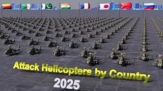 Attack Helicopter Fleet Strength by Country 2025 | 3d Comparison