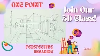 ONE POINT PERSPECTIVE DRAWING | #3d | Residential House | #residentialhouse #trending #drawing