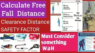Work at height Calculation Total Fall distance, clearance distance and Safety Factor