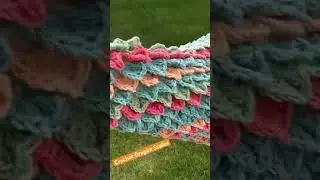 How to crochet dragon scales with hearts. Crocodile stitch #crochet #diy #yarnaddiction