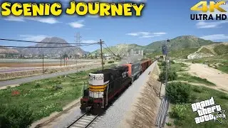A Beautiful Scenic Journey with Southern Pacific Freight Train | GTA V Realistic Graphics