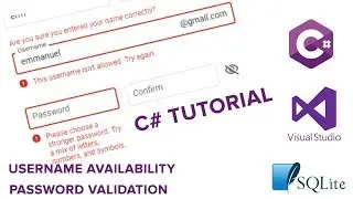 C# With SQLite 2022 Part 2 | Username and Password Validation