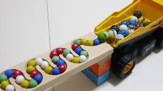 Marble Run Race ☆ Epic Truck Battles on HABA Slope | Compilation