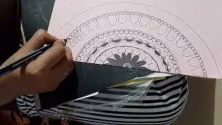 free hand mandalaArt- #FreehandMandala- #BlackPenArt- #PinkAndBlack- #MandalaLove- #ArtInMinutes
