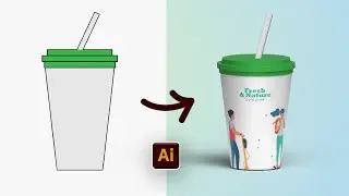 Create a Professional 3D Mockup of Cold Coffee in Illustrator | in Hindi