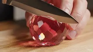 Oddly Satisfying ASMR: Slicing a Red Crystal Apple