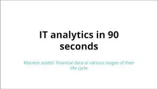 IT analytics in 90 seconds: Monitor assets' financial data at various stages of their life cycle