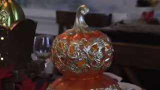 QVC/HSN Hay and Harvest Resin Stacked Pupkin Luminarey Cutout Pumpkins Product Video