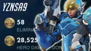 58 ELIMS! YZNSA PHARAH + ECHO GAMEPLAY OVERWATCH SEASON 28 TOP 500