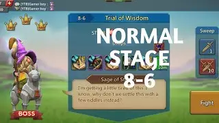 Lords mobile normal stage 8-6 f2p|Trail of wisdom normal stage 8-6