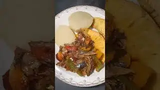 white yam fried breadfruit salt mackerel