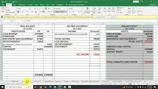 Chief Accountant lesson 2 . work sheet. TRIAL BALANCE INCOME STATEMENT BALANCE SHEET.